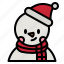 snowman, snow, winter, christmas, avatar 