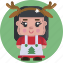 avatar, reindeer, girl, xmas, user, christmas, avatars