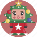 decoration, avatar, woman, christmas, tree, avatars