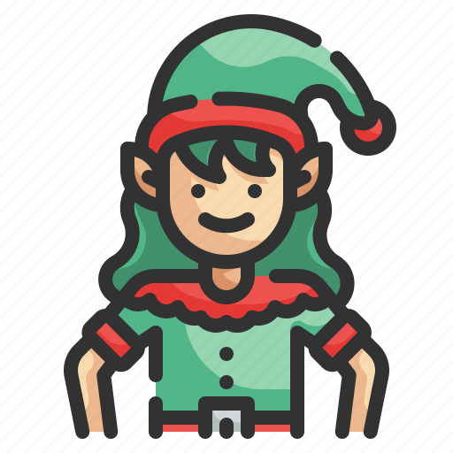 Elf, female, fantasy, christmas, avatar icon - Download on Iconfinder