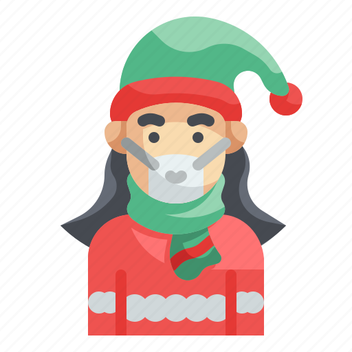 Mask, woman, healthcare, christmas, avatar icon - Download on Iconfinder
