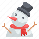 snowman, snow, christmas, cold, winter