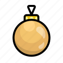 ball, gold, christmas, december, lamp, bulb, xmas