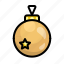 ball, gold, christmas, december, lamp, bulb, xmas 
