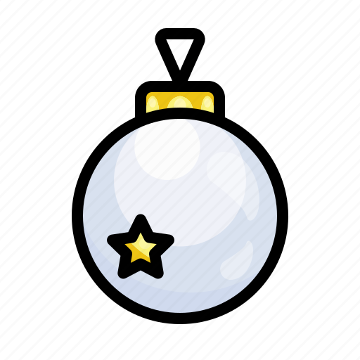 Ball, christmas, december, lamp, bulb, xmas, silver icon - Download on Iconfinder