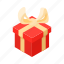 box, cartoon, christmas, gift, holiday, red, ribbon 