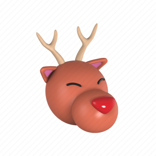 Red, nose, deer, xmas, winter, decoration, snow 3D illustration - Download on Iconfinder