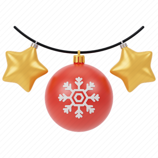 Christmas, ornaments, snow, celebration, decoration, holiday, xmas 3D illustration - Download on Iconfinder