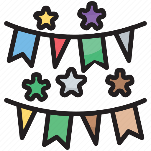 Bunting, christmas, decoration, festival, garland, paper, sheet icon - Download on Iconfinder