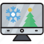 christmas, monitor, online, snow, tree, website, winter 