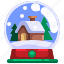 christmas, decoration, globe, ornament, snow, tree 