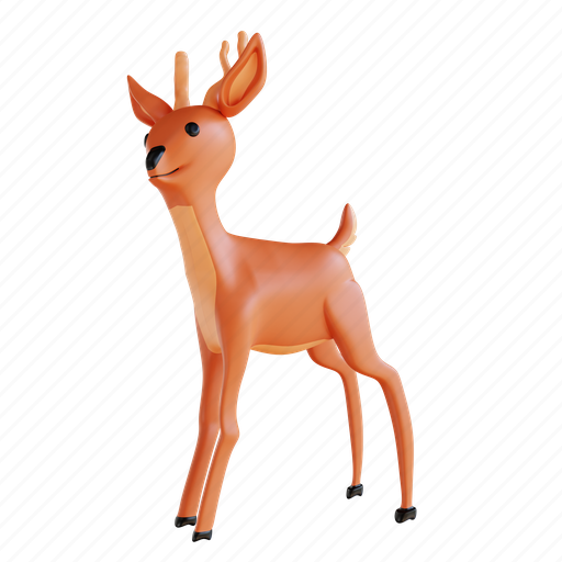 Illustration, deer, animal, isolated, christmas, winter 3D illustration - Download on Iconfinder