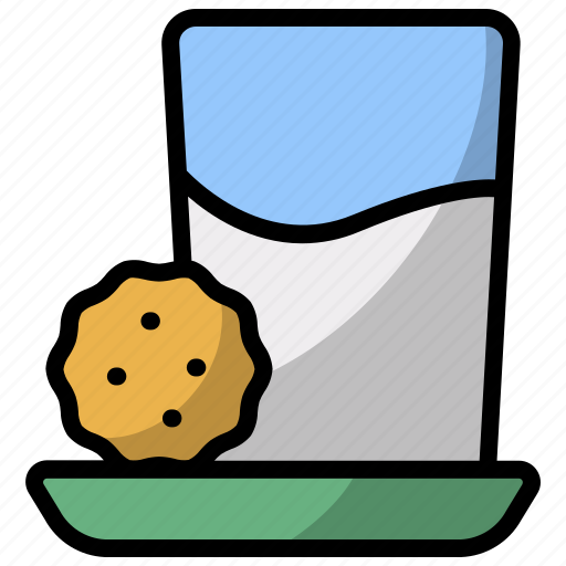 Milk, christmas, xmas, drink, glass, cookie, beverage icon - Download on Iconfinder