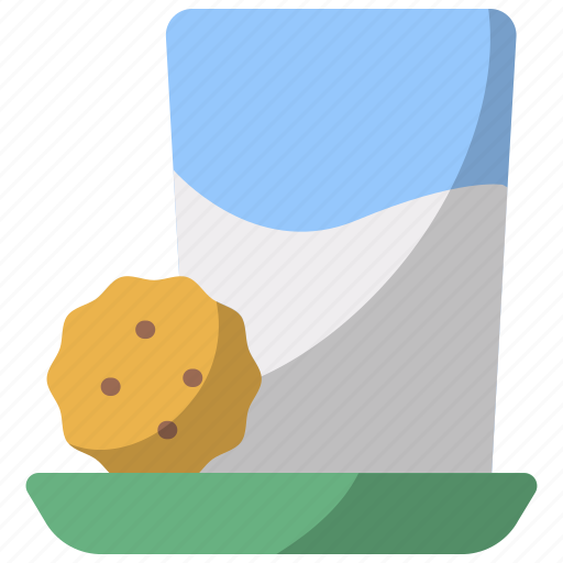 Milk, christmas, xmas, glass, cookie, drink icon - Download on Iconfinder
