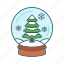 accessories, christmas, globe, snow, snowball, toy, winter icon 