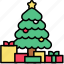 xmas, christmas, holiday, festive, winter, gift box, pine, christmas tree 