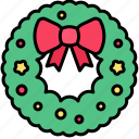 xmas, christmas, holiday, festive, winter, wreath, decoration
