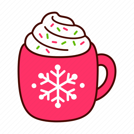 Christmas, drink, dessert, cartoon, cup, coffee, latte icon - Download on Iconfinder