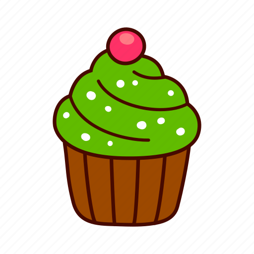 Cupcake, christmas, food, dessert, cartoon, frosting, christmas tree icon - Download on Iconfinder