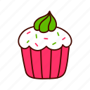 cupcake, christmas, food, dessert, cartoon, frosting, sprinkles, sweet