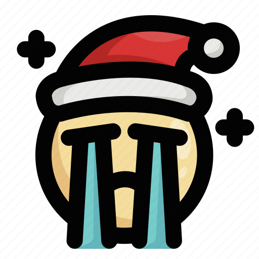 Christmas, cry, emoji, emoticon, sad, santa claus, tears icon - Download on Iconfinder