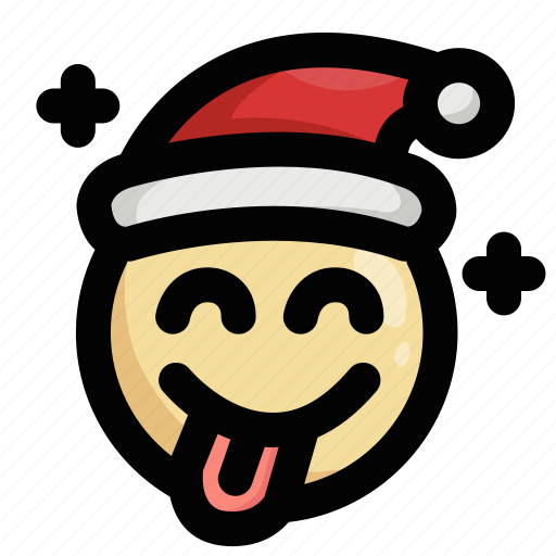 Christmas, emoji, emoticon, hungry, santa claus, starved, tongue icon - Download on Iconfinder