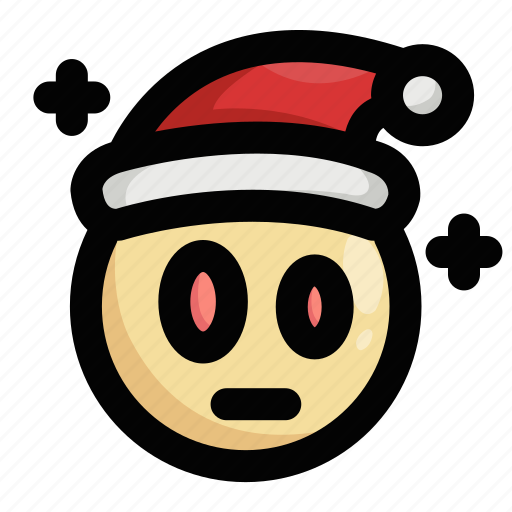 Christmas, emoji, emoticon, santa claus, shock, shocked, stress icon - Download on Iconfinder