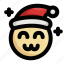 christmas, emoji, emoticon, happy, happyness, santa claus, smile 
