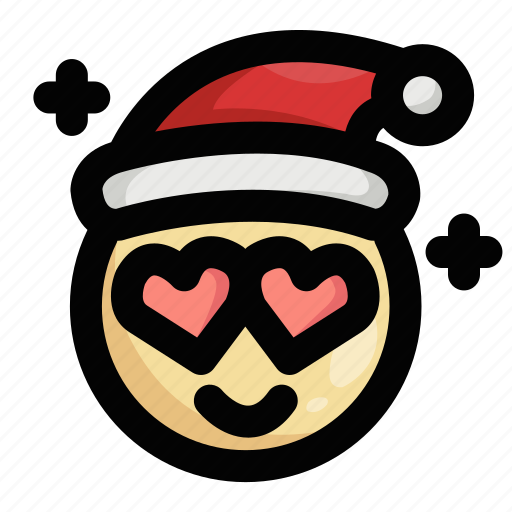 Christmas, emoji, emoticon, fall in love, heart, love, santa claus icon - Download on Iconfinder