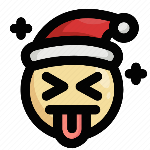 Christmas, emoji, emoticon, joke, kidding, santa claus, tongue icon - Download on Iconfinder