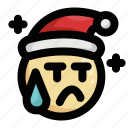 annoyed, christmas, emoji, emoticon, santa claus, tired, upset