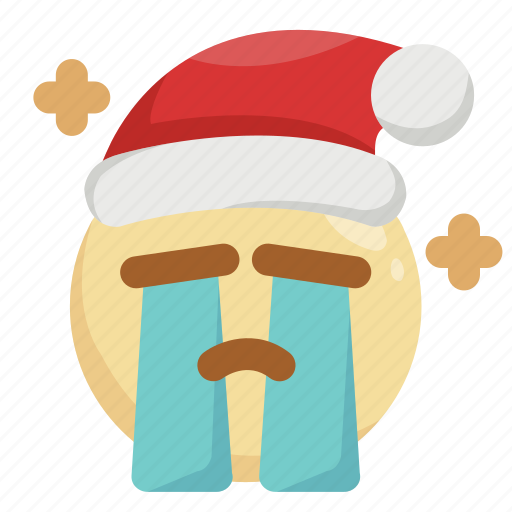 Christmas, cry, emoji, emoticon, sad, santa claus, tears icon - Download on Iconfinder