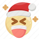 christmas, emoji, emoticon, happy, happyness, laughing, santa claus