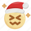 christmas, embarrassing, emoji, emoticon, santa claus, shocked, upset 