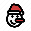 head, christmas, happy, snowman