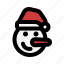 head, christmas, happy, snowman 