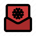 letter, christmas, snow, envelope