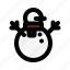 snowman, christmas, hand, nose 