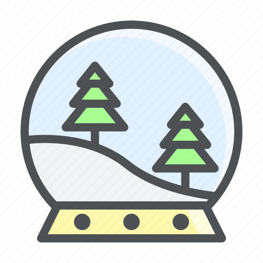 Christmas, globe, pine, snow icon - Download on Iconfinder