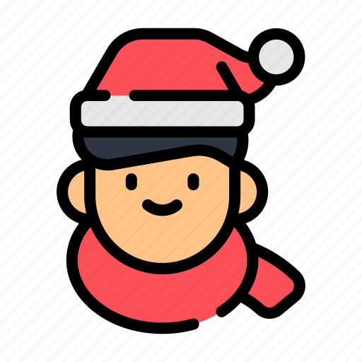 Boy, christmas, xmas, santa, hat, scarf, celebration icon - Download on Iconfinder