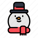 snowman, christmas, xmas, snow, scarf, face, hat