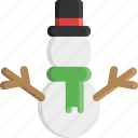 christmas, cold, scarf, snow, snowman, top hat, winter