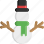 christmas, cold, scarf, snow, snowman, top hat, winter 