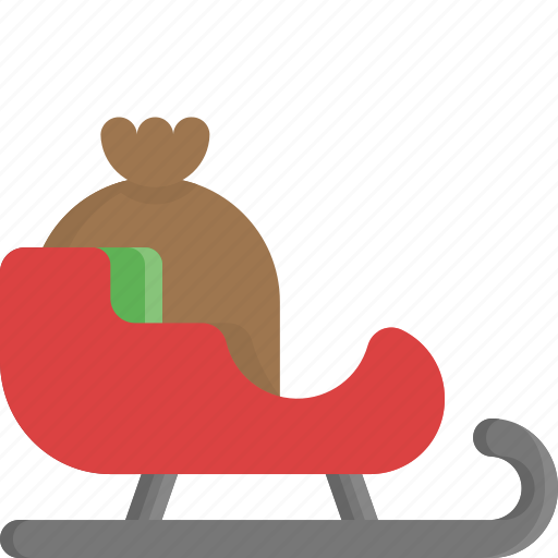 Christmas, gift, present, reindeer, santa claus, sled, winter icon - Download on Iconfinder