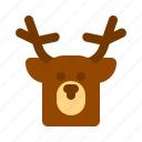 head, christmas, animal, deer