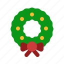 wreath, christmas, decoration, ribbon