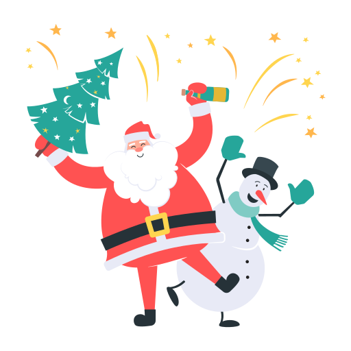 Christmas, celebration, fireworks, santa, snowman, fun, santa claus illustration - Free download
