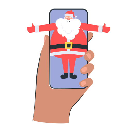 Santa, congratulation, christmas, mobile, smartphone, message, santa claus illustration - Free download