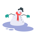 snowman, melting, spring, christmas, winter, xmas, holiday 
