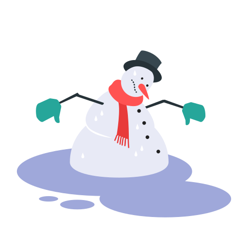 Snowman, melting, spring, christmas, winter, xmas, holiday illustration - Free download